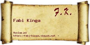 Fabi Kinga névjegykártya